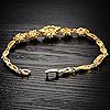 kredy Women Bracelets, 18K Gold Elegant Double Heart Link Bangles Bracelets for Women Girls (Flower Style)