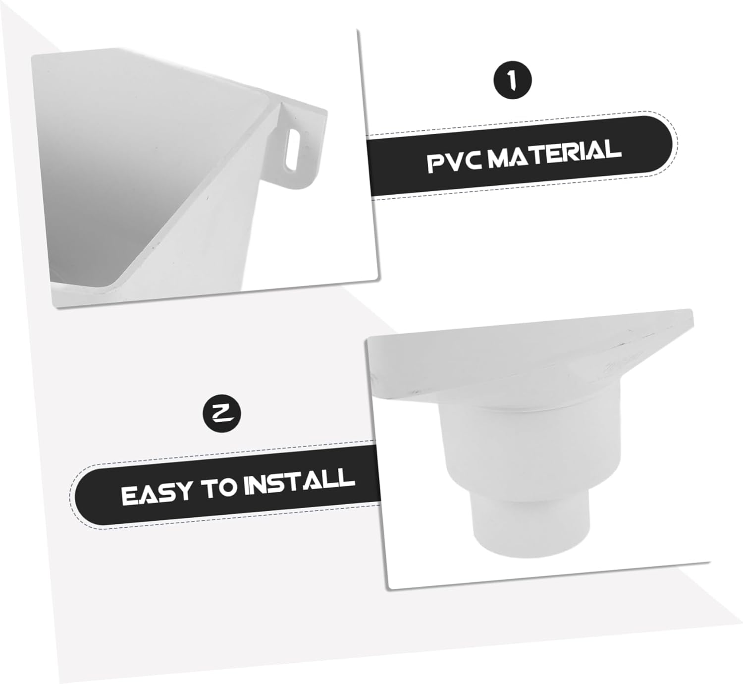 CANIGHT Bucket Drain Pipe Gutter Accessory Downspout Gutter Connector Gutter Pipe Connector Rainwater Pipe Connector Rain Barrel Rainwater Drainage Connector Rain Collection System, White