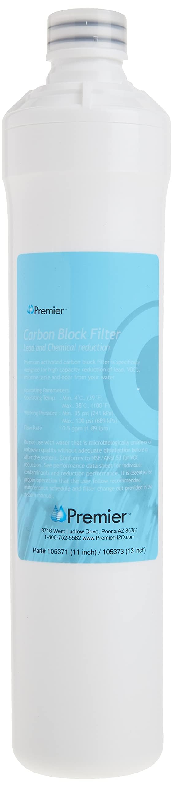 Filtro Carbon Block Watts Premier LVOC que mejora la pureza del agua en tu sistema UF3