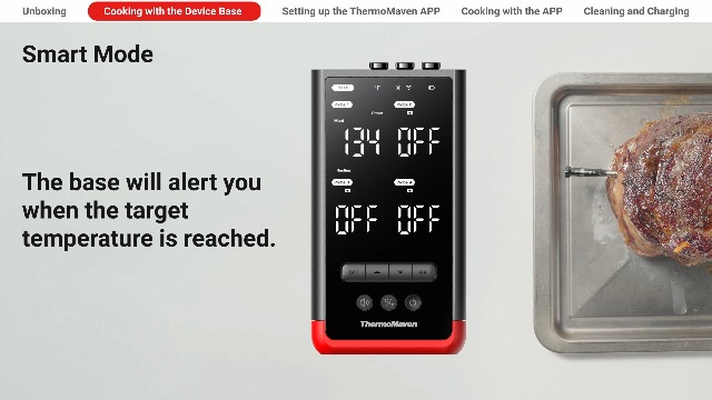 Image of ThermoMaven Smart Bluetooth Wireless Meat Thermometer: Standalone Base, WiFi Unlimited Range, 6 Sensors with NIST Certified Accuracy, 4 Probes for Kitchen, BBQ, Grill, Oven, Smoker, Rotisserie
