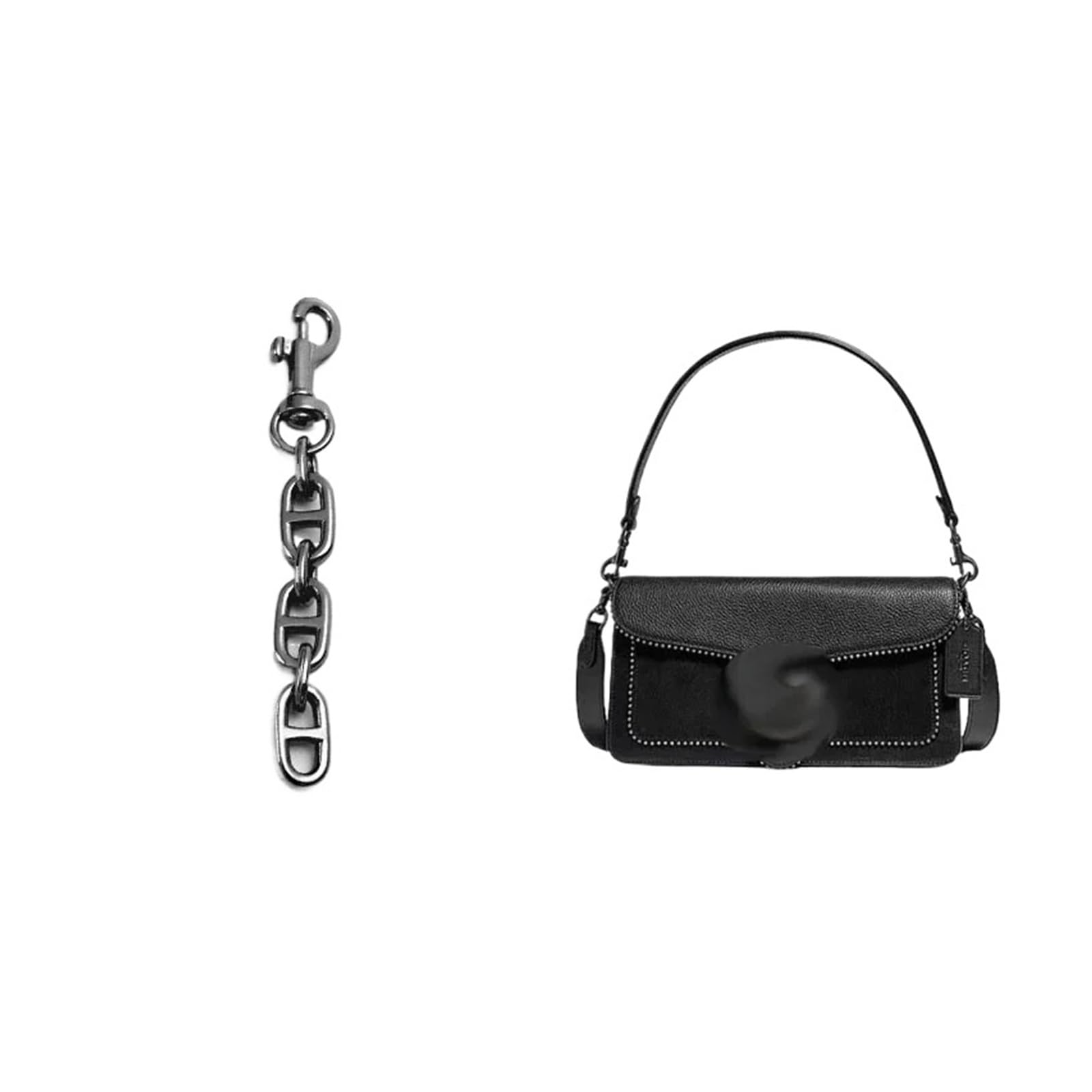 Chaîne en métal gun black de 11.8cm pour transformer la bandoulière de sac