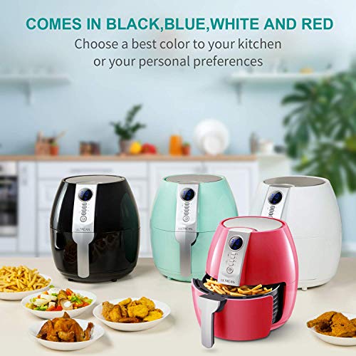 Ultrean Air Fryer, 4.2 Quart (4 Liter) Electric Hot Air Fryers Oven Oilless Cooker with LCD Digital Screen and Nonstick Frying Pot, ETL/UL Certified,1-Year Warranty,1500W (Black) - Thumbnail 4