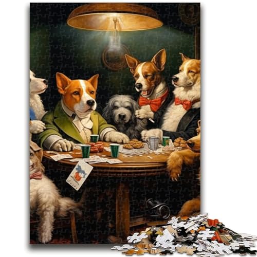 Hunde Spielen Poker, 1000-teiliges Puzzle für Erwachsene und Jugendliche, hilft dem Gehirn beim Training, süchtig machendes Spielzeug zur Förderung der Geduld, geeignet für Paare, 38x26cm