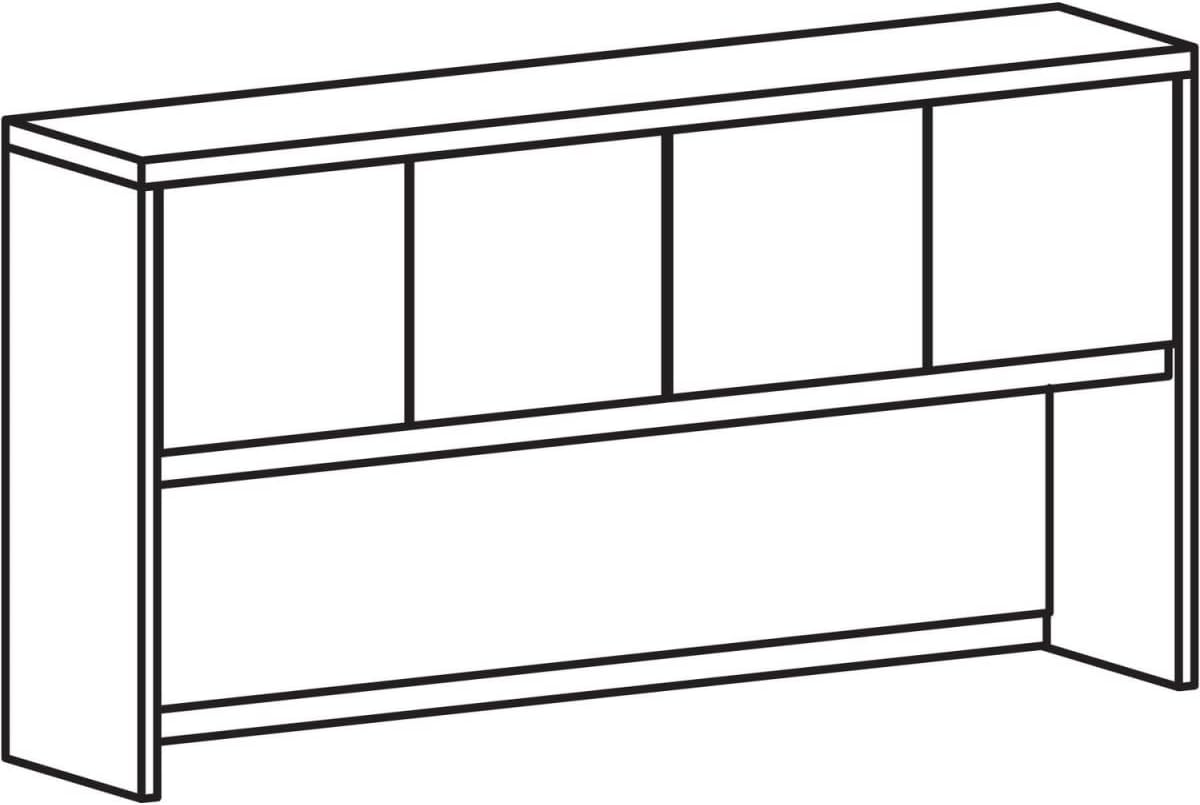 212 Main 72 x 39 x 16 in. Prominence 2.0 Laminate Desk Unit Hutch, Gray Elm, Large