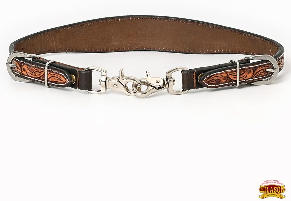 HILASON Western Horse Floral Headstall Breast Collar One Ear Headstall Wither Strap American Leather Tack Set