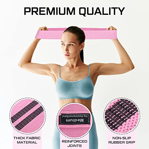 Image of 12 Pcs Fabric Resistance Bands for Working Out Non-Slip Booty Exercise Loop Bands for Women Men Glutes Hip Thigh Butt Yoga Pilates Fitness Gym, Light Medium Heavy