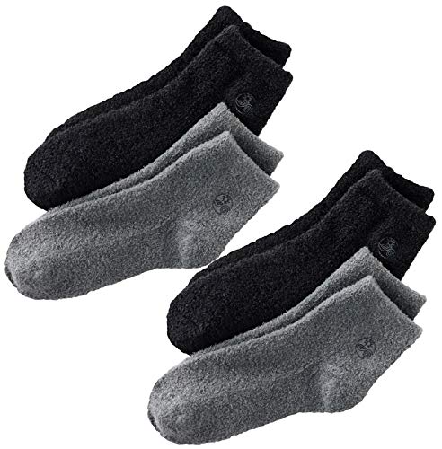 Aloe Socks, 4 Pair Per Package (Black and Gray)