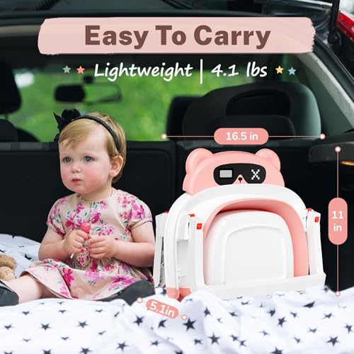 Image of AVIDOR Baby Bathtub,Collapsible Bathtub for Newborn to Toddler,Durable Essential Infant Bath Tub,Portable Travel Baby Tub with Soft Cushion,No-Slip Hanging and Detachable(Pink)