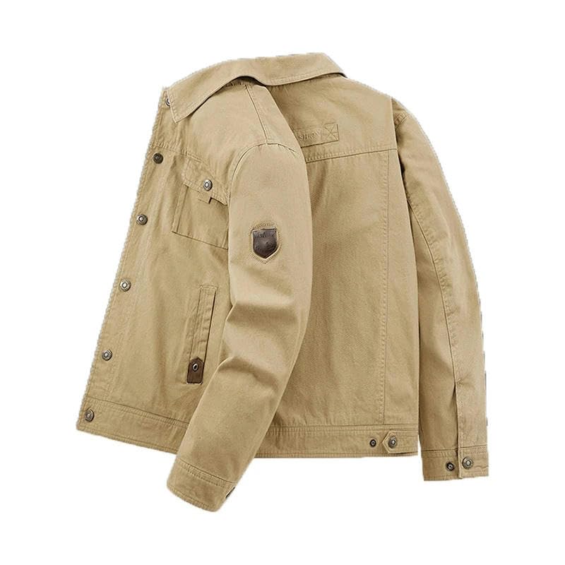 Men Spring Autumn Casual Breathable Windbreaker Military Stand Collar Work Jacket4