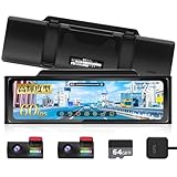 PORMIDOAUTO【前後カメラとも60FPS高輝度ソニー製IMX462センサーを採用】ドライブレコーダー ミラー型 前後カメラ【爆光デジタルインナーミラー:晴天でも見やすい+ダークスモーク車でも夜に見える】【リアカメラズーム機能+上部コネクタ隠し＋1本TYPEC中継線集約設計】広視野画角 HDR/WDR/3軸Gセンサー/駐車監視/GPS搭載 LED信号機対応 地デジTV対策【D6XC-1】