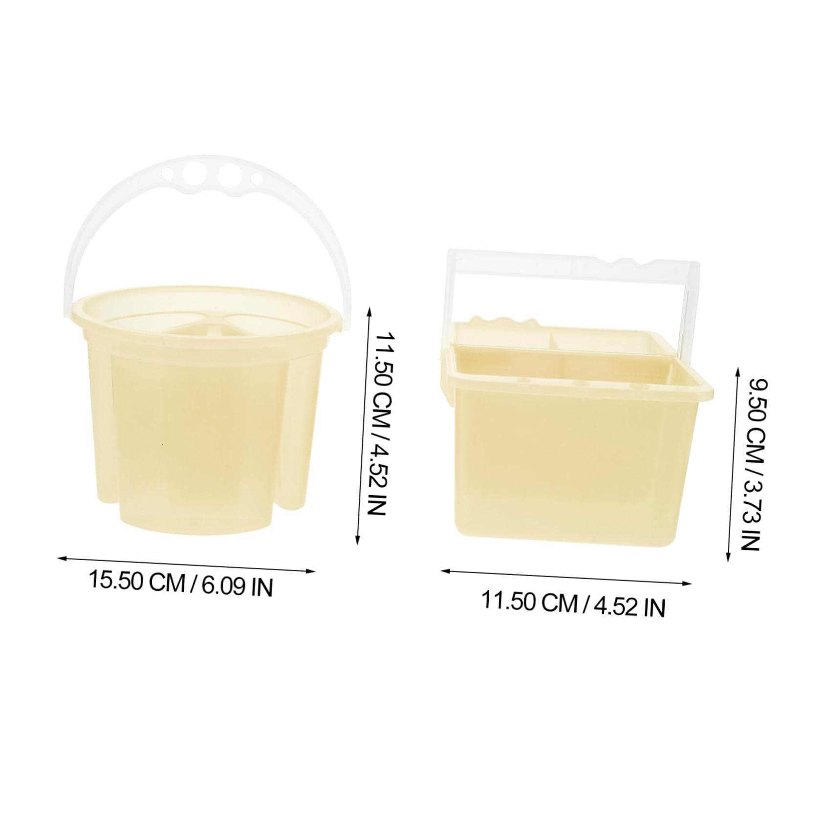 BELLIFFY 2pcs Plastic Paint Brush Wash Bucket Watercolor Brush Holder Lightweight Portable Organizer