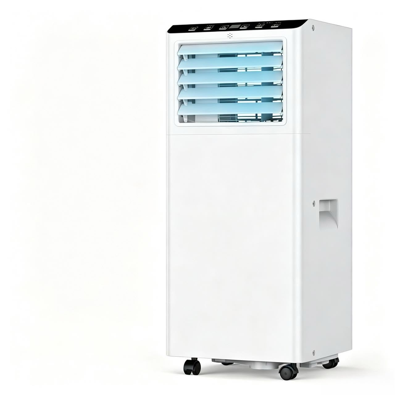 7000 BTU Portable Air Conditioner with ABS Construction, 5-in-1 Compact Air Conditioning Unit with Cooling, Dehumidifier, Sleep & Quiet Mode, 2 Fan Speeds, 24H Timer, White