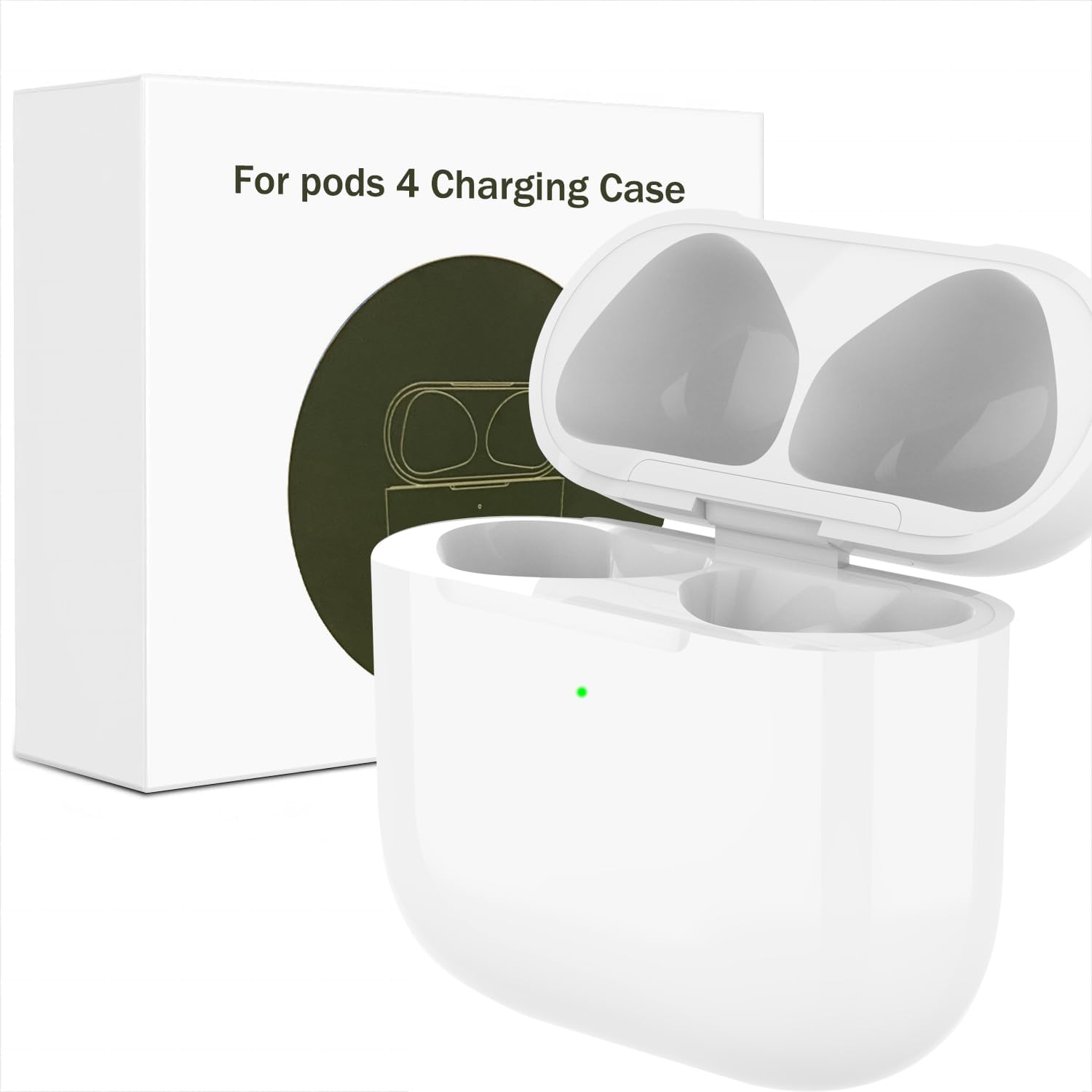Custodia di Ricarica compatibile con Air Pod 4 (2024) Generazione, Type-C Wireless Charging Case con Accoppiamento Bluetooth Pulsante di Sincronizzazione Ricarica Cablata e Wireless