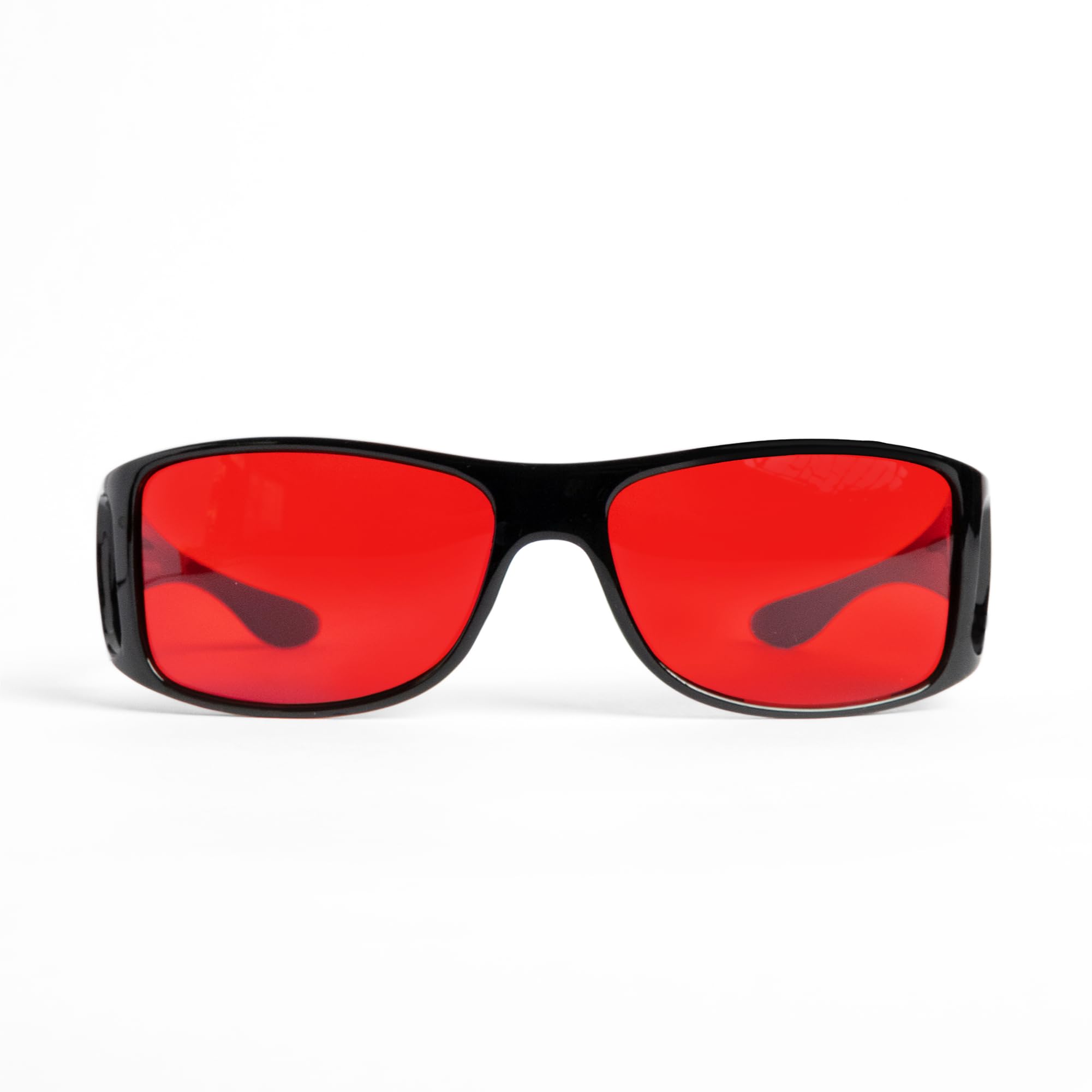 TrueDark Okulary Twilights Fitovers blokujące niebieskie światło w celu zmniejszenia zmęczenia oczu i odblasku UV - dla lepszego snu, dla mężczyzn i kobiet, ekranu komputera, gier, telewizora, telefonu - okulary Fitover marki Dave Asprey, Czerwony, Rozmia
