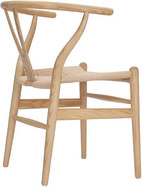 Tomile Wishbone Chair Y Chair Solid Wood Dining Chairs Rattan Armchair Natural (ash wood natural color)