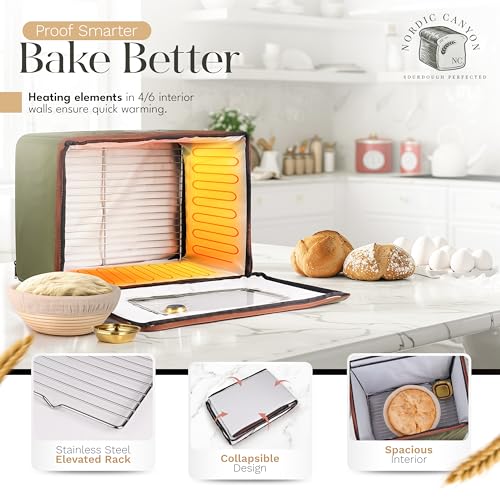 Nordic Canyon Bread Proofing Box – Sourdough Proofer with Temperature Control 68–120°F & 24-Hour Timer, Foldable Countertop Bread Proofer for Dough Fermentation (Green) by Nordic Canyon - Image 4