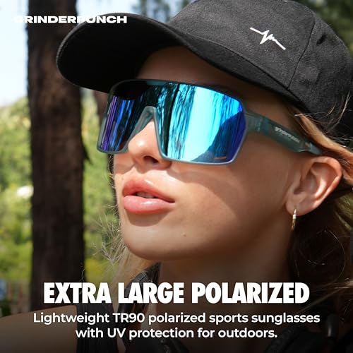 Image of grinderPUNCH Polarized Sports Sunglasses for Men Women UV Protection Shades for Baseball Running Cycling Skiing & Pickleball