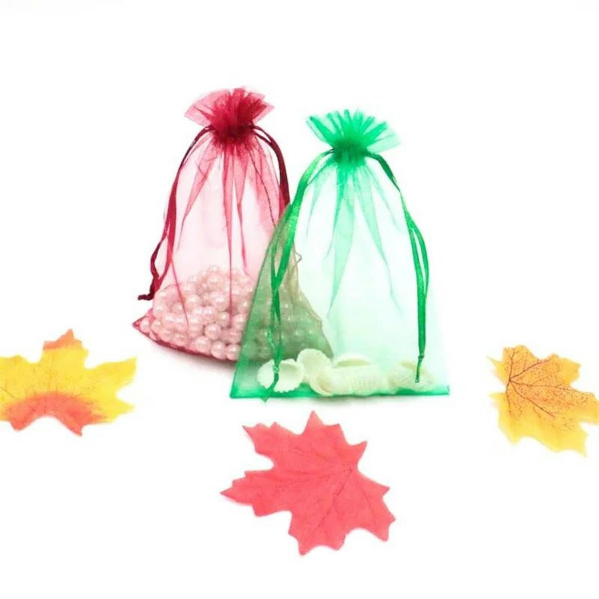 Bolsas para Caramelos, 50 Bolsas de Organza con cordón 5 x 7/7 9 cm, for bisutería, Dulces y Bodas