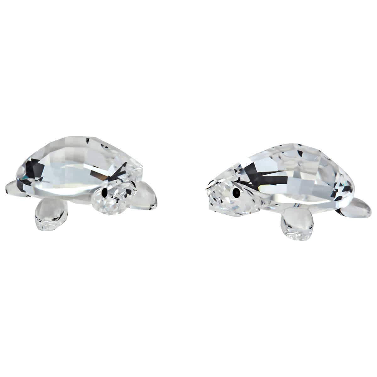 SwarovskiPeaceful Countryside Tortoises, Pair of Tortoises in Clear Swarovski Crystal, Part of the Swarovski Peaceful Countryside Collection