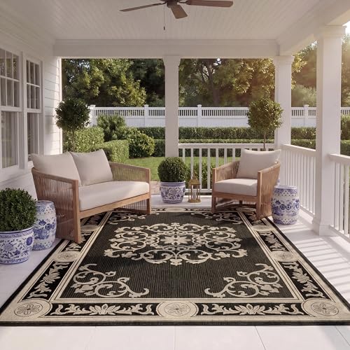SAFAVIEH Courtyard Collection 8 x 11 alfombra interior-exterior