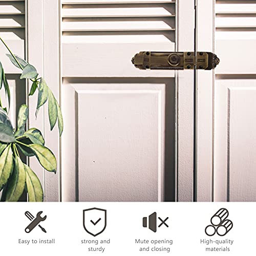 DOITOOL Fechadura deslizante de 12,7 cm estilo europeu vintage fechadura de parafuso grossa trava de