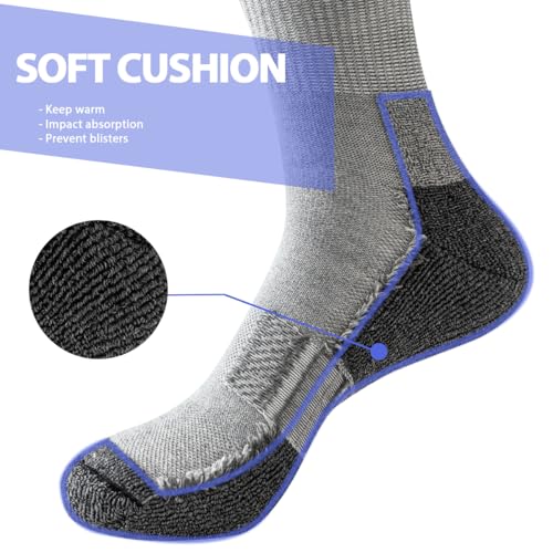 JOYNÉE 8 Pairs Mens Cushioned Crew Athletic Socks, Moisture Wicking Breathable Socks for Sport Running,Multicolor 4,Sock Size:10-133