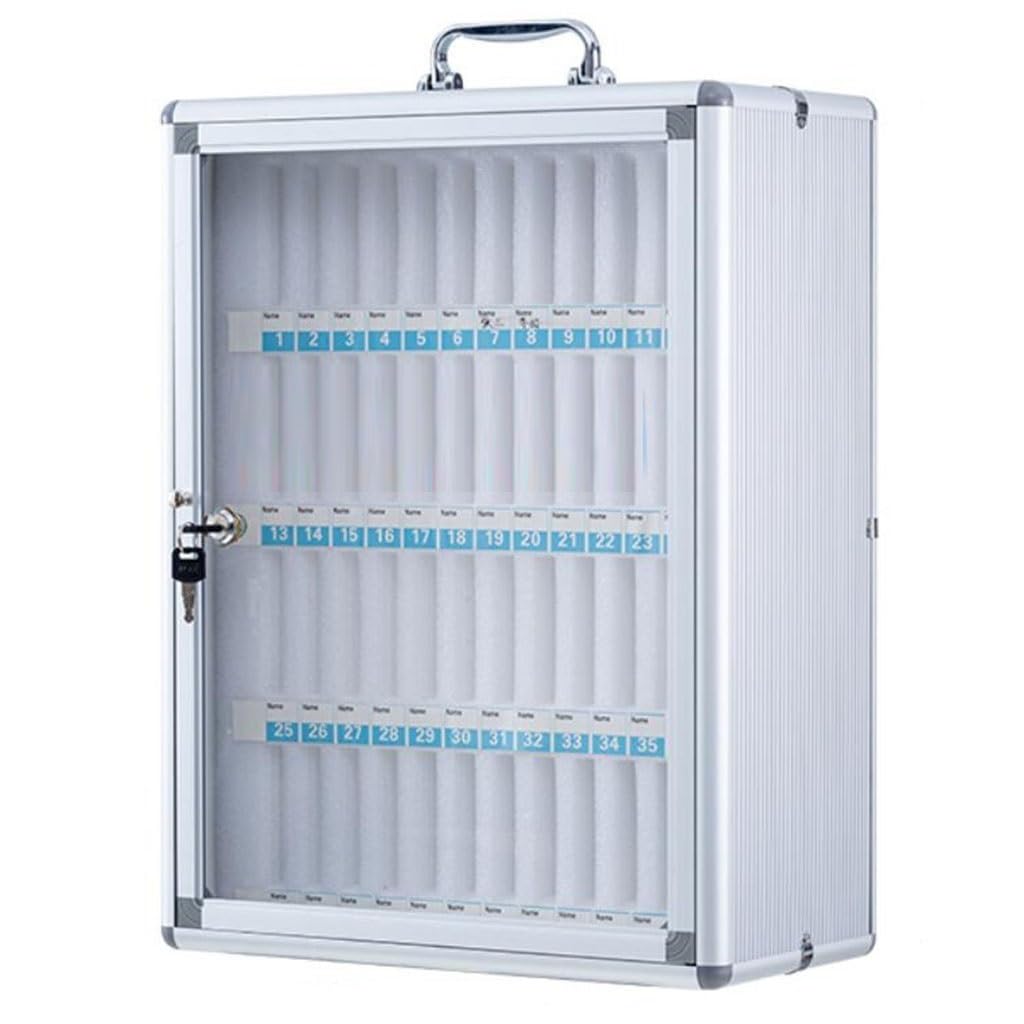 Handys Aufbewahrungsschrank 12-60 Fächer Handy-Schrank Klassenzimmer Tragbare Handy-Aufbewahrungsbox, Handy-Box Zur Wandmontage Für Büro, Fitnessstudio(Silver-B,48)