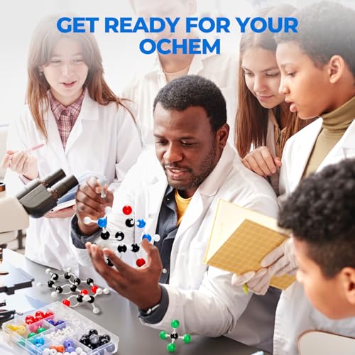 Image of JoyCat 238-Piece Molecular Model Kit for Organic and Inorganic Chemistry | Includes 84 color-coded atoms, 153 bonds, remover tool, learning guide and labeled storage box for grade 9 through college