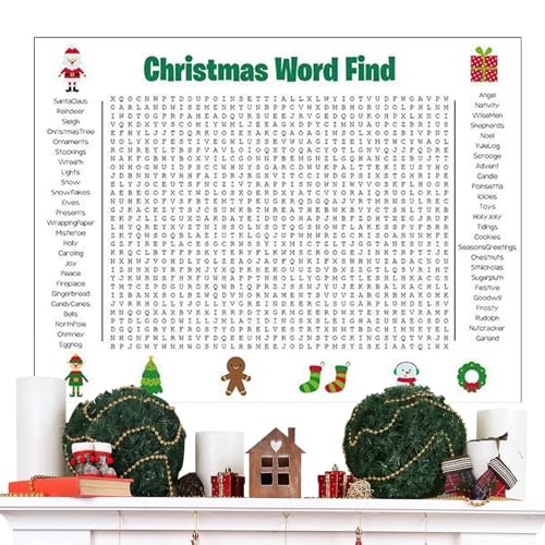 Póster gigante de sopa de letras para juego de Navidad y actividad escolar