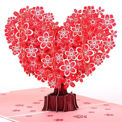 Tarjeta Pop-Up Ramo de Corazón, Dulce Tarjeta de Amor 3D para Esposa y Amante, Tarjeta de Regalo Romántica con Corazón para Cumpleaños, Aniversario de Boda, San Valentín, Tarjeta de Felicitación