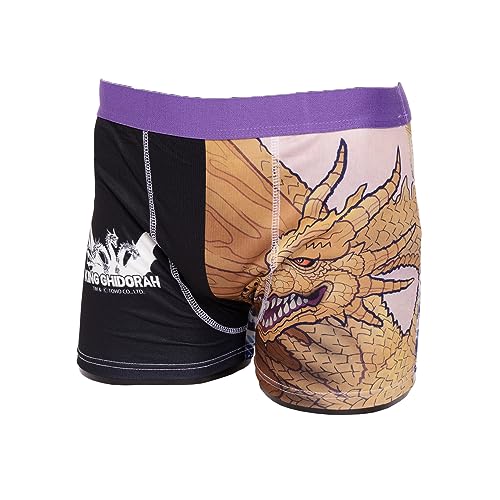 Godzilla KING GHIDORAH Boxer Briefs Thirty-six Views of Mt. Fuji Hokusai Purple