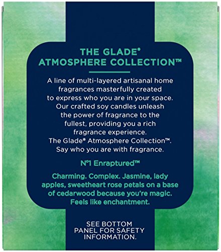 Glade Crafted Soy Candle, Air Freshener, Enraptured, Jasmine Cedarwood, 4.2 oz