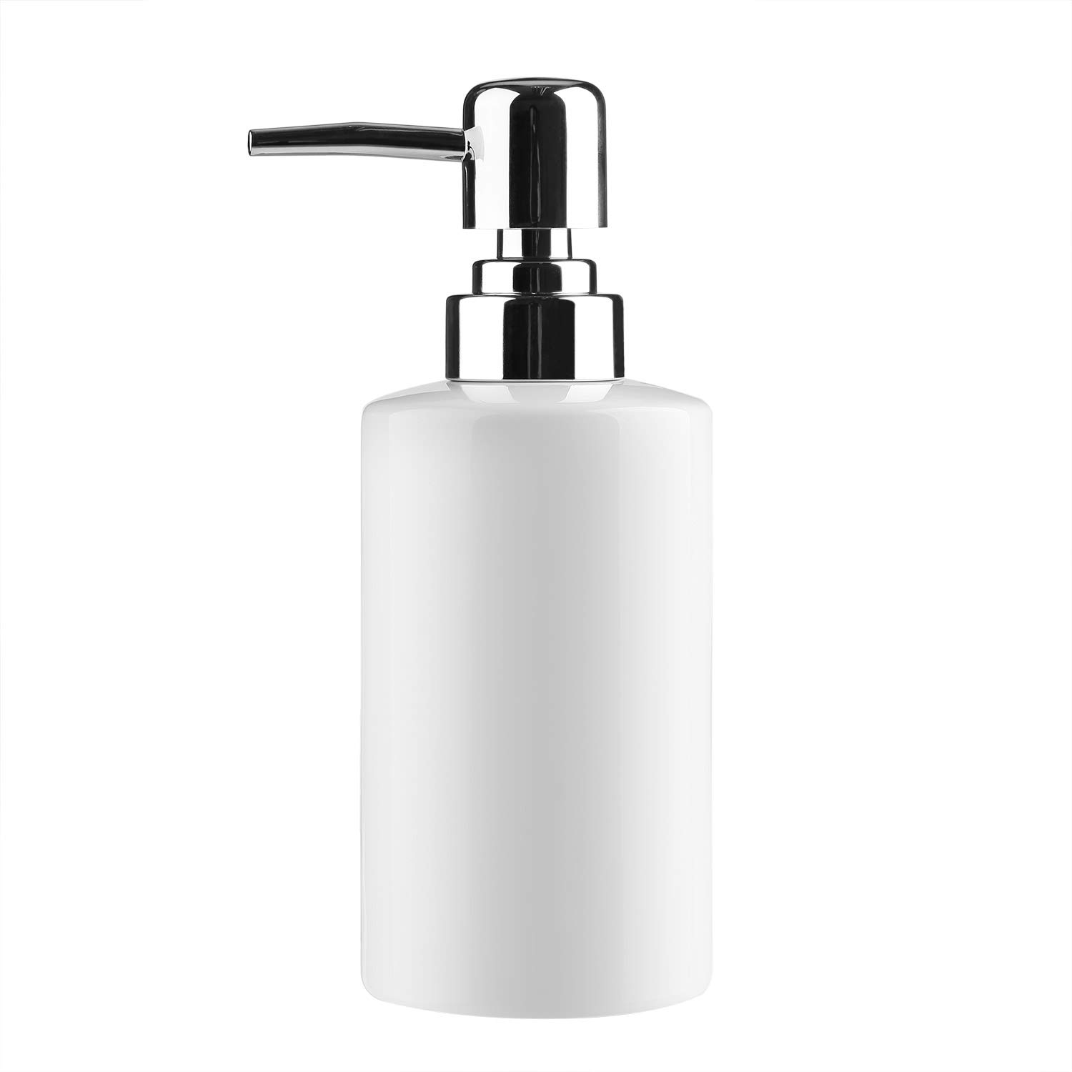 FE FUN ELEMENTSSoap Dispenser 300ml/10.5oz Liquid Soap Pump Dish Soap Dispenser Ceramic Lotion Dispenser for Kitchen Bathroom Washroom White
