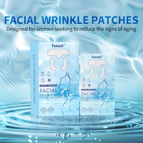Yuosuit Forehead Wrinkle Patches to Smooth Wrinkles, Overnight Facial Patches for Smile Lines & Forehead, Infused with Collagen & Vitamin E for a Lifted Look