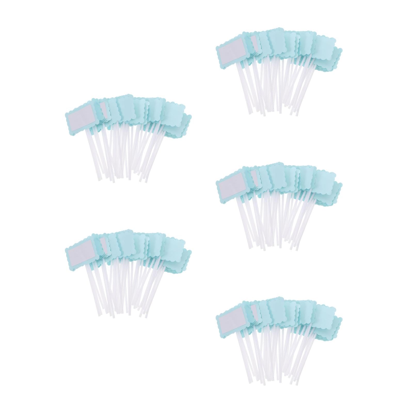 LOGOFUN 250PCS Cheese Markers for Charcuterie Board Buffet Label Toppers Blank Food Tag Toothpicks for Cake Wedding Birthday Party Supplies - Blue