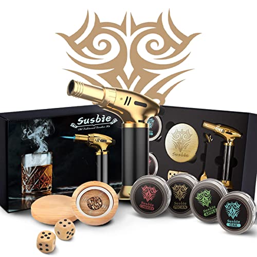 Susbie Cocktail Smoker Kit With Torch-Infuse Cocktails, Wine, Whiskey, Bourbon，Old Fashioned-Gift For Father,Husband And Boyfriend (No Butane) #TOP5