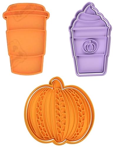 Pumpkin Spice Latte Coffee Sweater Pumpkin Cookie Cutter & Stamp