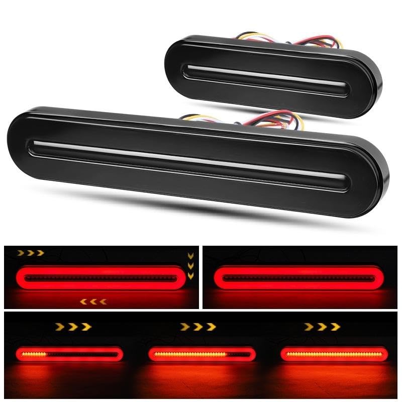 Piloto Trasero Auto Luz Trasera LED para camión 3 en 1, lámpara Flash de Parada, Luces señal Giro para Remolque, luz DRL para Coche 12V y 24V