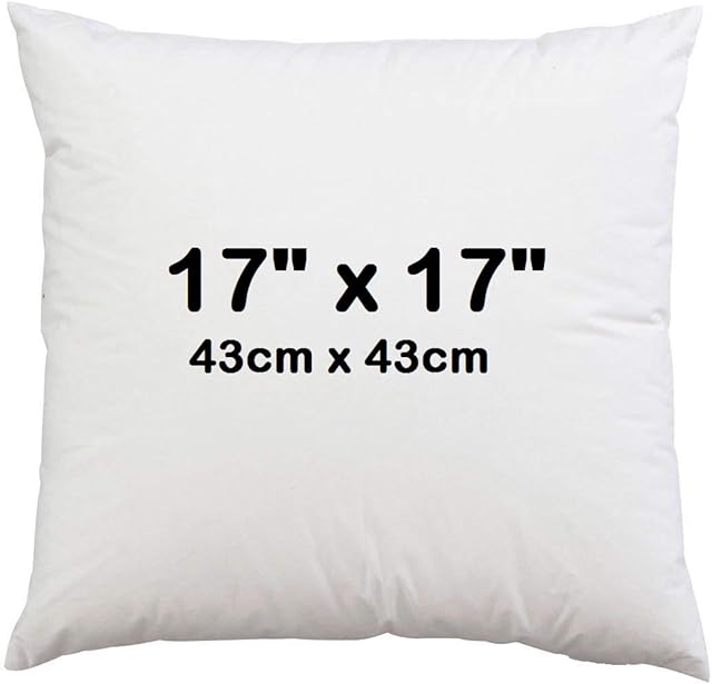 Maria Luxury Bedding & Linen 17" x 17" (43cm x 43cm) Hypoallergenic Cushion Inner Pads, Pillow Insert Sham, Inners, Insert Fillers, Stuffer Hollow Fiber Cushion Pads - Pack of 1