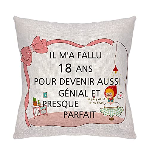 ZCHXD Cadeaux d'anniversaire Housse de Coussin taie d'oreiller pour canapé Famille Salon Chambre décoration Anniversaire il m'a Fallu 10 Ans pour Devenir (18) Cover