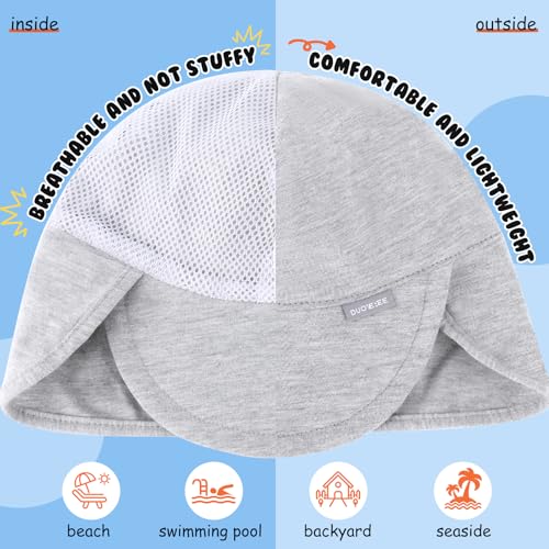 Duoyeree Baby Sun Protection Hat with Neck Flap Comfortable Summer Kids Infant Toddler Beach Hat for Boys Girls 0-5T4