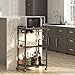 TUTOTAK Bar Cart, Home Bar Serving Cart, Microwave Cart, Drink Cart, Mobile Kitchen Shelf with Wine Rack and Glass Holder, Rolling Beverage Cart Living Room, Kitchen, Black BC01BK032