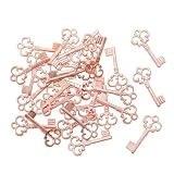 RadianceBiz para Llaves, Colgantes para Llaves, Llaves de Aleación, de Estilo Vintage a Granel, para Hacer Joyas, Regalo, Decoración D, Oro Rosa 100 Piezas, Individual