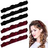 TIESOME 6PCS Women Braided Hair Clips, Double-layer Non-Slip Duck Billed Hair Accessories with Flocking Texture for Thick Straight Curly (Red, Black)