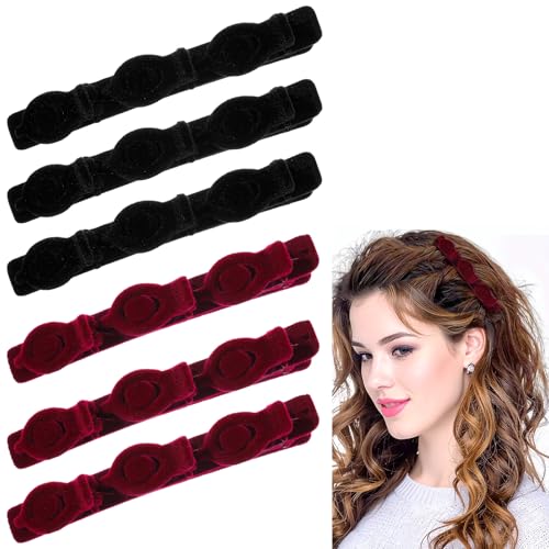 TIESOME 6PCS Women Braided Hair Clips, Double-layer Non-Slip Hair Accessories