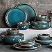 Zestaw zastawy stołowej, retro dom restauracja ceramiczna zastawa obiadowa, zestaw indygo, luksusowe zestawy obiadowe, w tym zestaw misek - używane do przekąsek z sałatką owocową, 20 sztuk