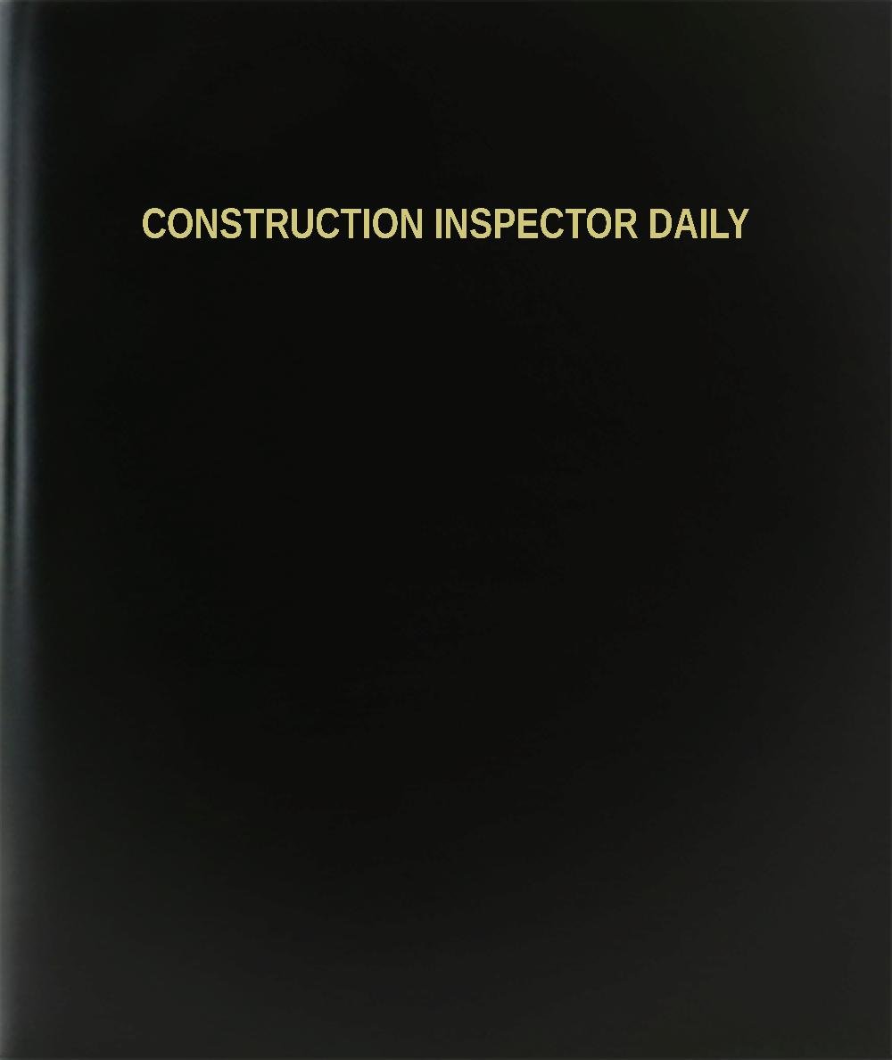BookFactory Construction Inspector Daily Log Book/Journal/Logbook - 120 Page, 8.5''x11'', Black Hardbound (XLog-120-7CS-A-L-Black(Construction Inspector Daily Log Book))      Case