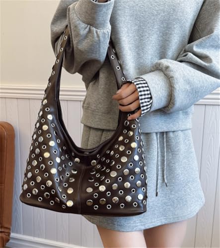 Bolso Hobo Tachonado de Cuero Sintético para Mujer miniatura 6