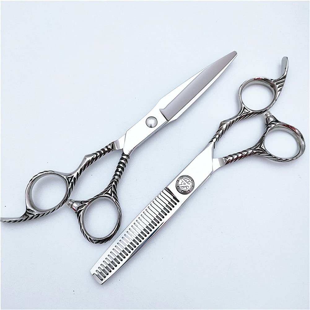 Ciseaux À Couper Les Cheveux Ciseaux Amincissement des Dents Cisailles De Cisailles, Ciseaux De Cheveux en Acier Inoxydable De 6,0 Pouces, pour Hommes Femmes Enfants Animaux Domestiques,5.5 inch