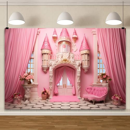 Toile de fond rose grand format pour masquer un mur de chambre